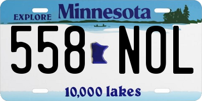 MN license plate 558NOL