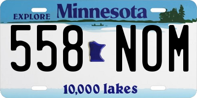 MN license plate 558NOM