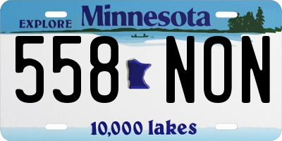 MN license plate 558NON