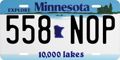 MN license plate 558NOP