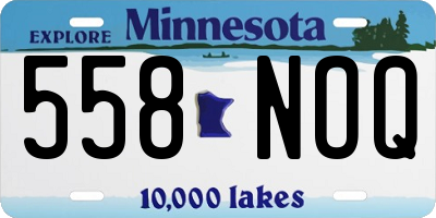 MN license plate 558NOQ