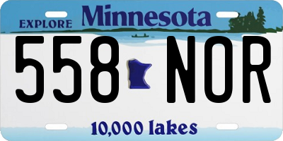 MN license plate 558NOR