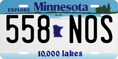 MN license plate 558NOS