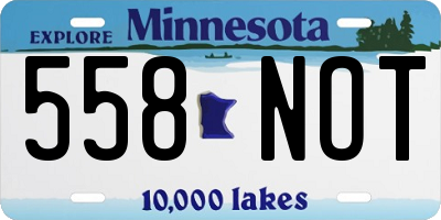 MN license plate 558NOT
