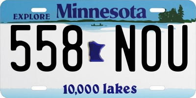 MN license plate 558NOU