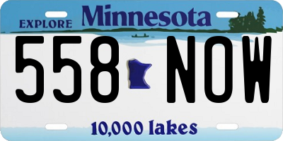 MN license plate 558NOW