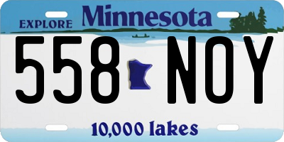 MN license plate 558NOY