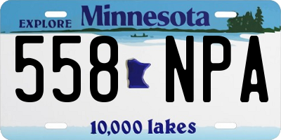 MN license plate 558NPA