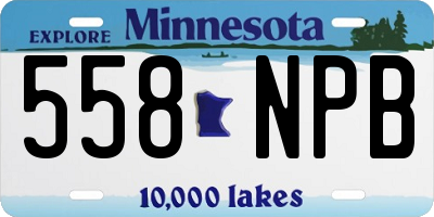 MN license plate 558NPB