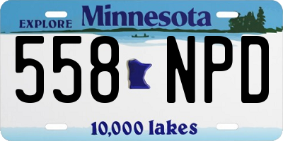 MN license plate 558NPD