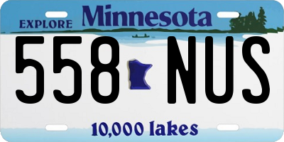 MN license plate 558NUS