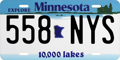 MN license plate 558NYS