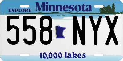 MN license plate 558NYX