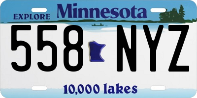 MN license plate 558NYZ