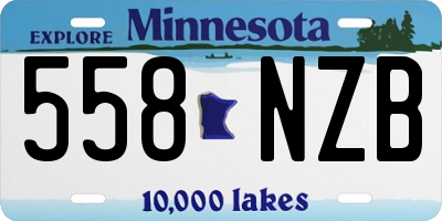 MN license plate 558NZB
