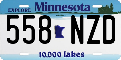 MN license plate 558NZD