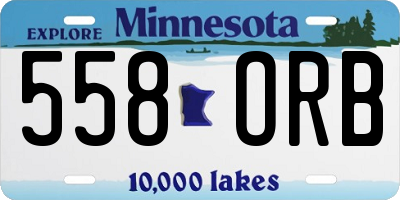 MN license plate 558ORB