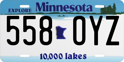 MN license plate 558OYZ