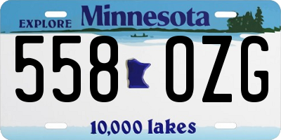 MN license plate 558OZG