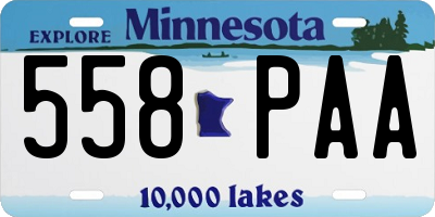 MN license plate 558PAA