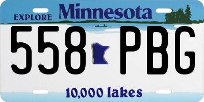 MN license plate 558PBG