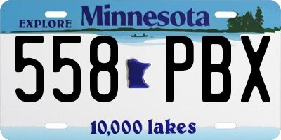 MN license plate 558PBX