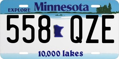 MN license plate 558QZE