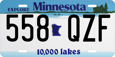 MN license plate 558QZF