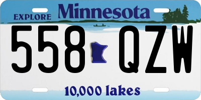 MN license plate 558QZW