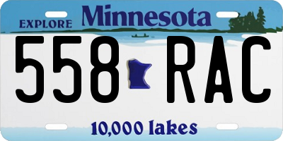 MN license plate 558RAC