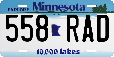 MN license plate 558RAD