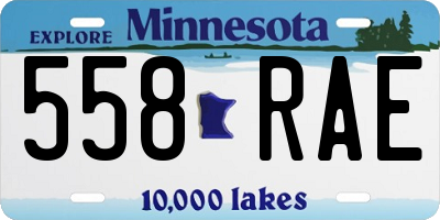 MN license plate 558RAE