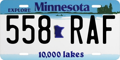 MN license plate 558RAF
