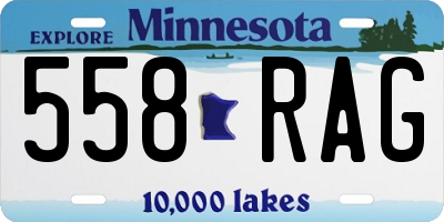 MN license plate 558RAG