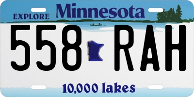 MN license plate 558RAH