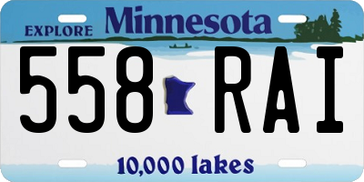 MN license plate 558RAI