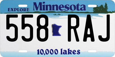 MN license plate 558RAJ