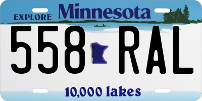 MN license plate 558RAL