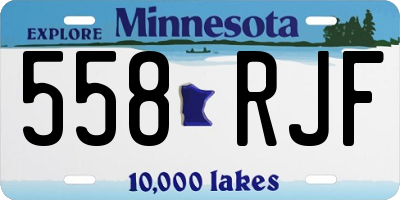 MN license plate 558RJF