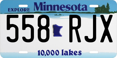 MN license plate 558RJX