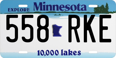 MN license plate 558RKE