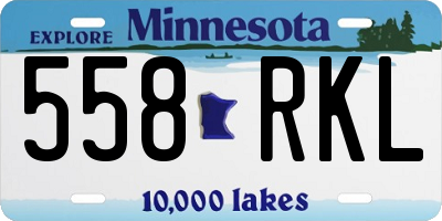 MN license plate 558RKL