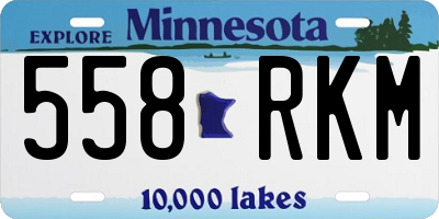MN license plate 558RKM