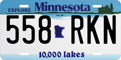 MN license plate 558RKN
