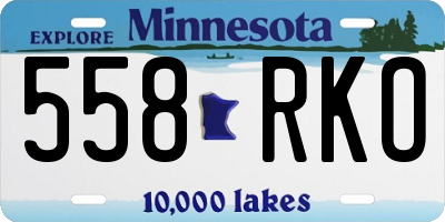 MN license plate 558RKO