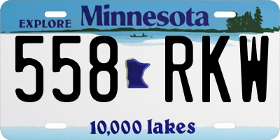 MN license plate 558RKW