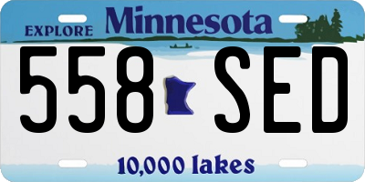 MN license plate 558SED