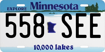 MN license plate 558SEE