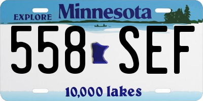 MN license plate 558SEF