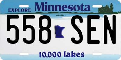MN license plate 558SEN